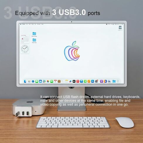 Mac mini M6/M4 Hub with NVMe SSD Enclosure,SD/TF Card Reader,3USB3.0 in Kuwait