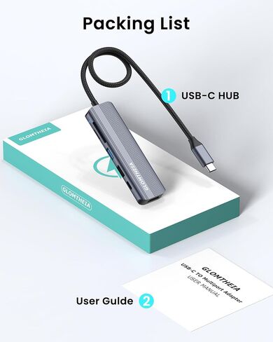 6-in-1 USB C Hub, 4K HDMI, USB 3.0, PD 100W, SD/TF Card Reader, Docking Station for MacBook Pro, MacBook Air, Laptops in Kuwait