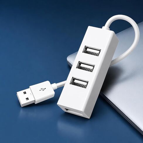4-Port USB Hub, Compact USB-A Splitter for Laptop PC Keyboard Mouse Flash Drive Printer, Computer Port Expander for Home Office Travel Desk Accessories in Kuwait