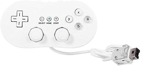 JNSupplier White Classic Wired Controller Pro Gamepads For Nintendo Wii Remote (Pack of 2) in Kuwait