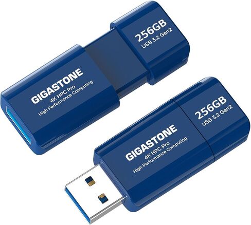GIGASTONE Z80 256GB 2Pk USB 3.2 Gen2 Solid State Drive, High Speed 1000MB/s, Capless Retractable Design Pen Drive, Carbon Fiber Style, Reliable & Durable, USB 2.0/3.0/3.1 Compatible in Kuwait