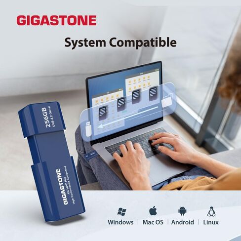 GIGASTONE Z80 256GB 2Pk USB 3.2 Gen2 Solid State Drive, High Speed 1000MB/s, Capless Retractable Design Pen Drive, Carbon Fiber Style, Reliable & Durable, USB 2.0/3.0/3.1 Compatible in Kuwait