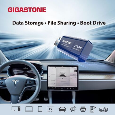 GIGASTONE Z80 256GB 2Pk USB 3.2 Gen2 Solid State Drive, High Speed 1000MB/s, Capless Retractable Design Pen Drive, Carbon Fiber Style, Reliable & Durable, USB 2.0/3.0/3.1 Compatible in Kuwait