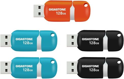 [Gigastone] V10 128GB 5-Pack USB 2.0 Flash Drive Thumb Drive Memory Stick Pen Drive Retractable Design (Random Color) in Kuwait