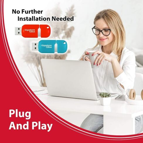 [Gigastone] V10 128GB 5-Pack USB 2.0 Flash Drive Thumb Drive Memory Stick Pen Drive Retractable Design (Random Color) in Kuwait