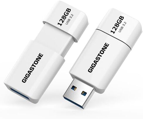 GIGASTONE 128GB Flash Drive (2 Pack) Z60 USB 3.2 Gen 1, 120MB/s Ultra Fast, Retractable Capless Slider Design, Data Storage, Backup for PC/Mac/TV/Car Audio, USB 2.0/3.0/3.1 Compatible in Kuwait