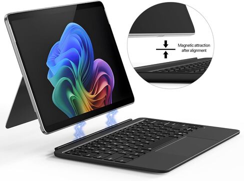 Diydeg Wireless Keyboard for Pro, 12in Type Cover Trackpad 7 Color Backlit, Slim Wireless Bluetooth Keyboard Multi Touch Trackpad Rechargeable Battery in Kuwait