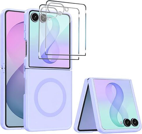 for Samsung Galaxy Z Flip 8 Case Clear,Magnetic Samsung Flip 8 Phone Case with Screen Protector X2, Compatible with Magsafe, Shockproof Transparent Slim TPU Cover for Z8 Flip 2026 in Kuwait