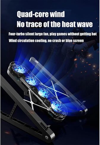 Foldable Laptop and Tablet Cooler Stand with Radiator Fan for Desktop in Kuwait