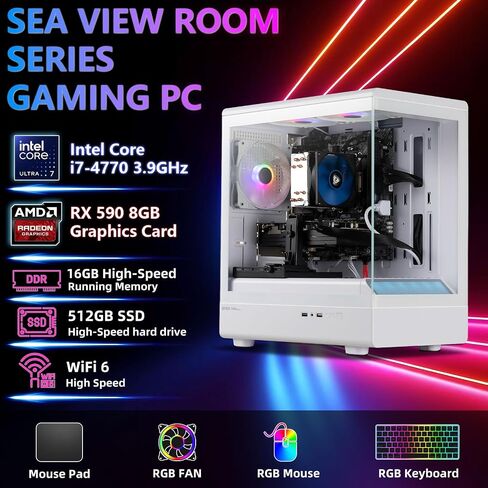 Prebuilt Gaming PC Desktop,Core i7 Tower Computer,RX590 8G,Win11 in Kuwait