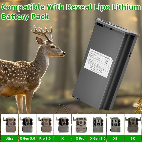 Battery for Tactacam Reveal Lithium Battery Pack Replacement, Compatible with Tactacam Reveal Lithium Cartridge for Reveal X Gen 3.0/2.0, X Pro 3.0, Pro, X Ultra 3.0, SK, XB, X- Sup Solar Charging in Saudi Arabia