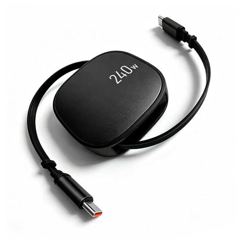 240w USB c Charge Cable Retractable, 3.3FT Type C Cord USB C Charger Cable for iPhone 17/16/15, MacBook Pro/Air, Galaxy S25/S24/S23, iPad Pro/Air, Pixel 9/8, Switch, AirPods, Black. in Kuwait