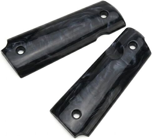 1911 Pearl Grips Government/Commander Grip High Polished Synthetic Pearl Resin Black in Kuwait