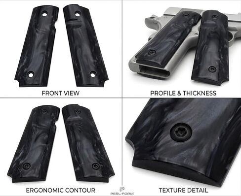 1911 Pearl Grips Government/Commander Grip High Polished Synthetic Pearl Resin Black in Kuwait