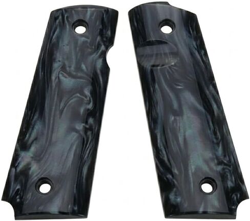 1911 Pearl Grips Government/Commander Grip High Polished Synthetic Pearl Resin Black in Kuwait
