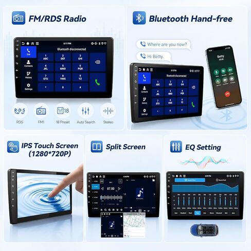 Android 15 Car Radio for Honda CRV 2007 2008 2009 2010 2011 Stereo with Wireless CarPlay Android Auto Mirror Link, Bluetooth，9'' Touch Screen GPS WiFi FM/RDS SWC in Kuwait