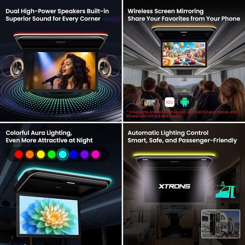 XTRONS 19.5 Inch Android Car Overhead Player, Support HDMI, WiFi, 2+32GB in Kuwait