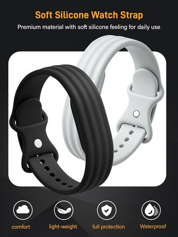 2 Pack Silicone Active Band for Google Fitbit Air, Black and White in Kuwait