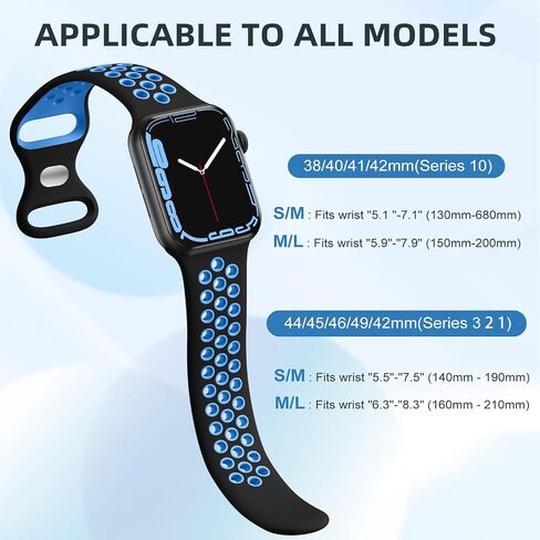 Lerobo Silicone Sport Band for Apple Watch 44mm 46mm 45mm 49mm 42mm Men in Kuwait