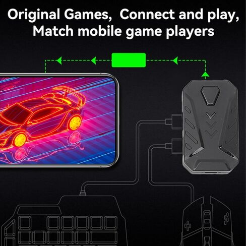 Schimer Keyboard Mouse Converter Set, 4 in 1 Combo with RGB Backlight, Adjustable Phone Stand for Mobile Gaming Enthusiasts in Kuwait