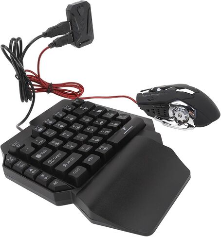 Schimer Keyboard Mouse Converter Set, 4 in 1 Combo with RGB Backlight, Adjustable Phone Stand for Mobile Gaming Enthusiasts in Kuwait
