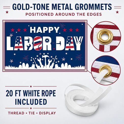 Labor Day Banner Decorations, Happy Labor Day Banner 72'' x 43'' in Kuwait