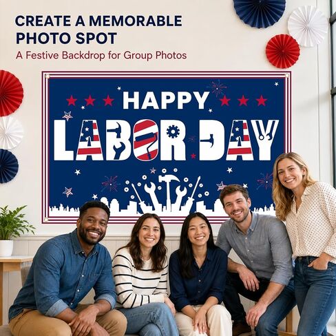 Labor Day Banner Decorations, Happy Labor Day Banner 72'' x 43'' in Kuwait