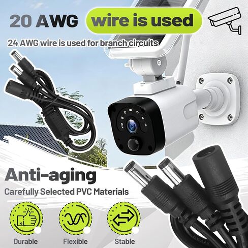 2 Pcs 1 to 2 Way DC Power Splitter Cable, 5.5mm x 2.1mm Power Splitter in Kuwait