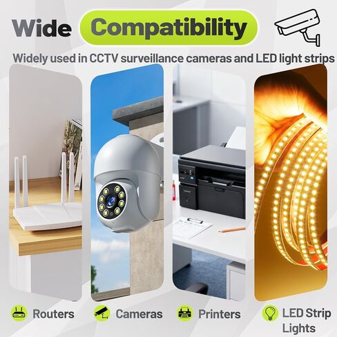 2 Pcs 1 to 2 Way DC Power Splitter Cable, 5.5mm x 2.1mm Power Splitter in Kuwait
