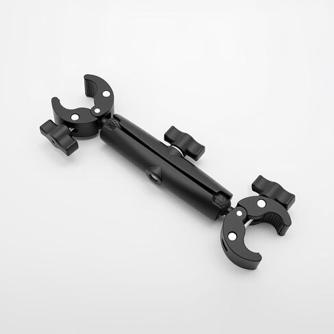 Double Super Clamp Mount Umbrella Holder with 360° Magic Arm, Heavy Duty Camera & Pole Clamp for Photography Light Stand, Monitor Bracket, Chair, Reflector & Crossbar Mount, 10", 4pcs in Kuwait