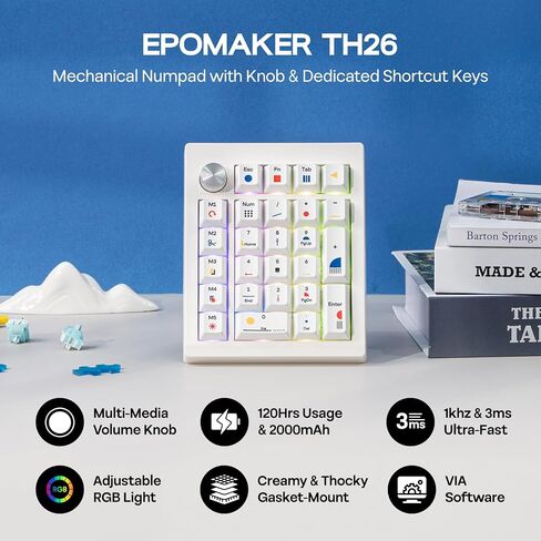 EPOMAKER TH26 Wireless Mechanical Numpad with 5 Macro Keys, BT/2.4G/USB-C in Kuwait