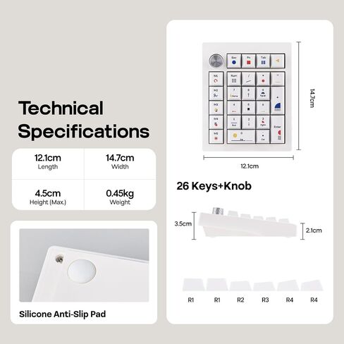 EPOMAKER TH26 Wireless Mechanical Numpad with 5 Macro Keys, BT/2.4G/USB-C in Kuwait