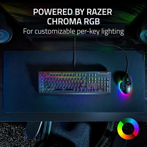 Razer BlackWidow V4 X Mechanical Gaming Keyboard: Green Switches Tactile & Clicky - 6 Macro Keys - Chroma RGB - Doubleshot ABS Keycaps - Roller & Media Keys - Snap Tap in Kuwait