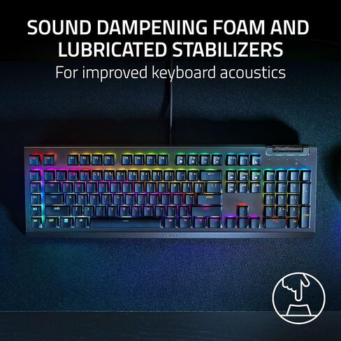 Razer BlackWidow V4 X Mechanical Gaming Keyboard: Green Switches Tactile & Clicky - 6 Macro Keys - Chroma RGB - Doubleshot ABS Keycaps - Roller & Media Keys - Snap Tap in Kuwait