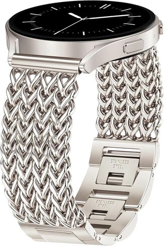JR.DM Starlight Metal Watch Band Women 20mm Dressy Strap Stainless Steel Chain Bracelet Compatible with Samsung Galaxy Watch 7/6/5/4/Active 2/4 6 Classic/5 Pro/FE 40mm 42mm 43mm 44mm 45mm 46mm 47mm in Kuwait