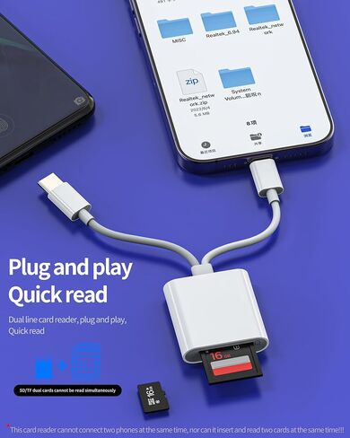 USB C and Lightning SD Micro SD Card Reader for Apple for iPhone16 15 14 for iPad MacBook Pro Camera External Memory Download Transfer Data Cable in Kuwait