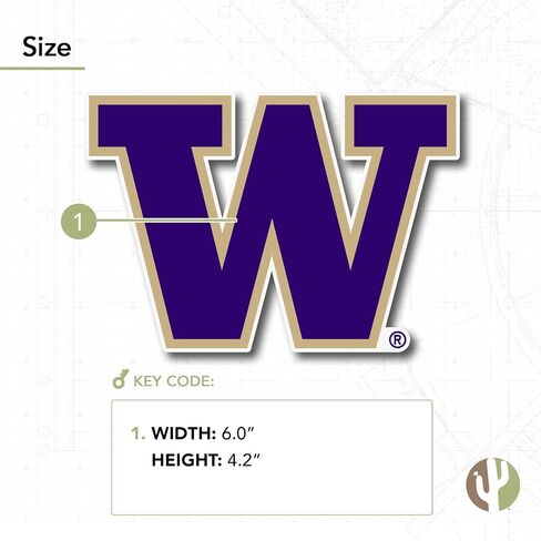 Desert Cactus Washington Huskies Sticker Decal (IND 1) in Kuwait