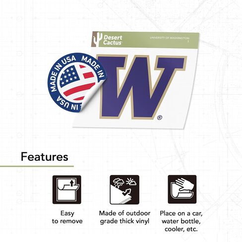 Desert Cactus Washington Huskies Sticker Decal (IND 1) in Kuwait