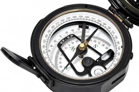 Military Style Pocket Compass with Sundial, Folding Lens & Directional Navigation Instrument – Nautical Decorative Compass for Collectors in Kuwait