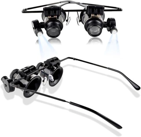 20X Eyeglass Magnifying Magnifier Jewelers Diamonds Eye Jewelry Loupe LED Lights in Kuwait