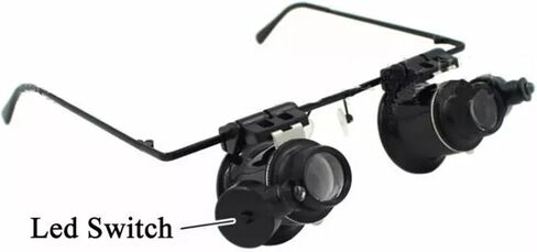 20X Eyeglass Magnifying Magnifier Jewelers Diamonds Eye Jewelry Loupe LED Lights in Kuwait