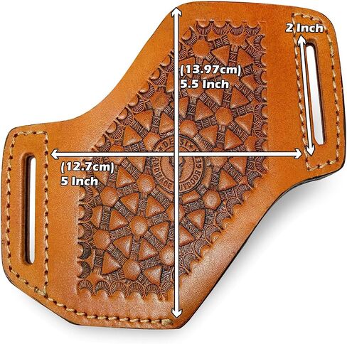 Leather Cell Phone Holster for Men – Handmade Belt Holstery, Cross Draw Pouch with 2 Inch Loop, Fits iPhone 17/16/15/14 Pro Max, Samsung Galaxy S25/S24/S23 Ultra with Thin Case in Kuwait