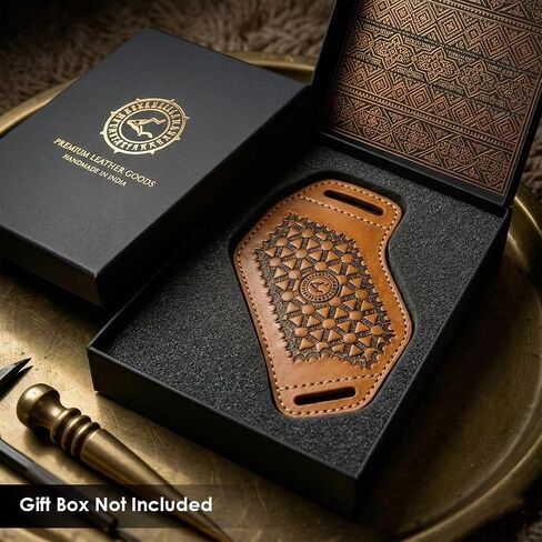 Leather Cell Phone Holster for Men – Handmade Belt Holstery, Cross Draw Pouch with 2 Inch Loop, Fits iPhone 17/16/15/14 Pro Max, Samsung Galaxy S25/S24/S23 Ultra with Thin Case in Kuwait