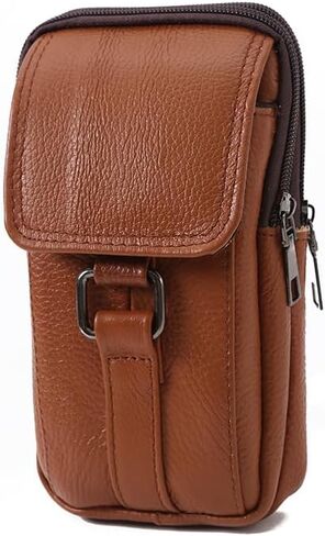 Textured Faux Leather Multi Slot Phone Waist Bag Adjustable Strap Crossbody in Kuwait
