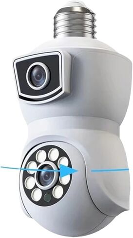 8MP 4K Dual Lens Bulb WiFi Camera Dual Screen Two Way Audio in Kuwait
