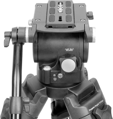 Prompter People TRI-HD300 3-Section Aluminum Heavy-Duty Tripod System with 100mm Fluid Head, Ground Splitter and Soft Padded Case, Supports 30 Lbs in Kuwait