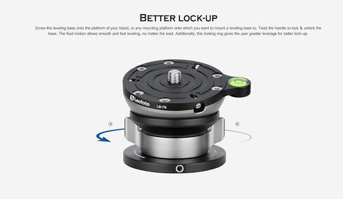 LB-75S 75mm Leveling Base for Tripod w Butterfly Lock Collar 55lb Max Load +/-15° Tilt in Kuwait