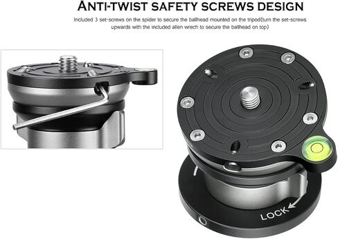 LB-75S 75mm Leveling Base for Tripod w Butterfly Lock Collar 55lb Max Load +/-15° Tilt in Kuwait