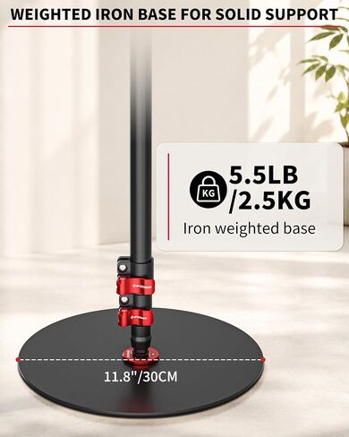 IFOOTAGE RB-A300-I Round Base Monopod Stand with Heavy Iron Base, 59.4" Adjustable Camera Floor Stand, 22 lb Load Capacity, 1/4" & 3/8" Mount for Camera, Light, Mic, Monitor, Live Streaming in Kuwait