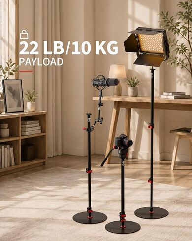 IFOOTAGE RB-A300-I Round Base Monopod Stand with Heavy Iron Base, 59.4" Adjustable Camera Floor Stand, 22 lb Load Capacity, 1/4" & 3/8" Mount for Camera, Light, Mic, Monitor, Live Streaming in Kuwait
